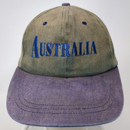 Baseball Cap Green Purple One Size Australia Kangaroo Strapback Embroidered Hat