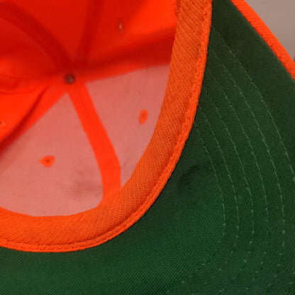 Signatures Snapback Hat Solid Orange OSFA Rope Braid Adjustable