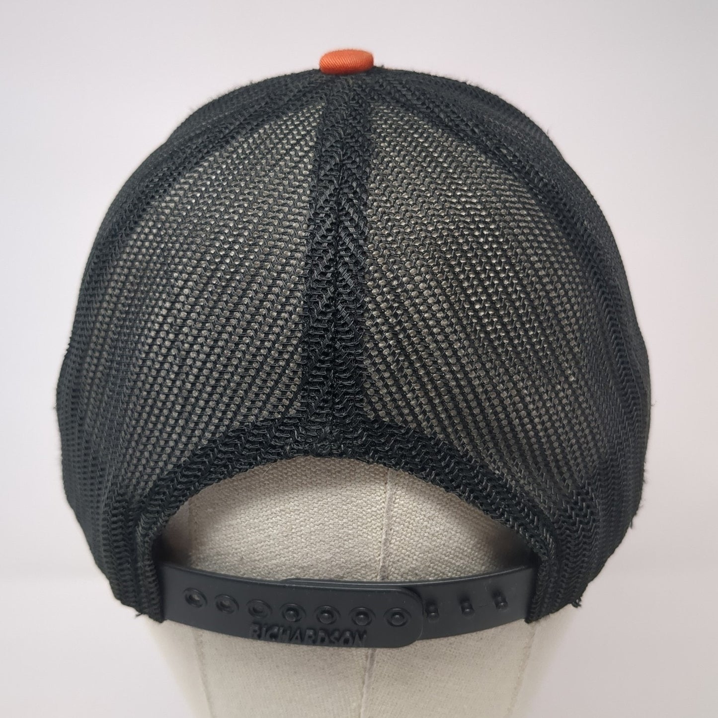 EB Snapback Trucker Hat Orange One Size Adjustable Mesh Back Richardson