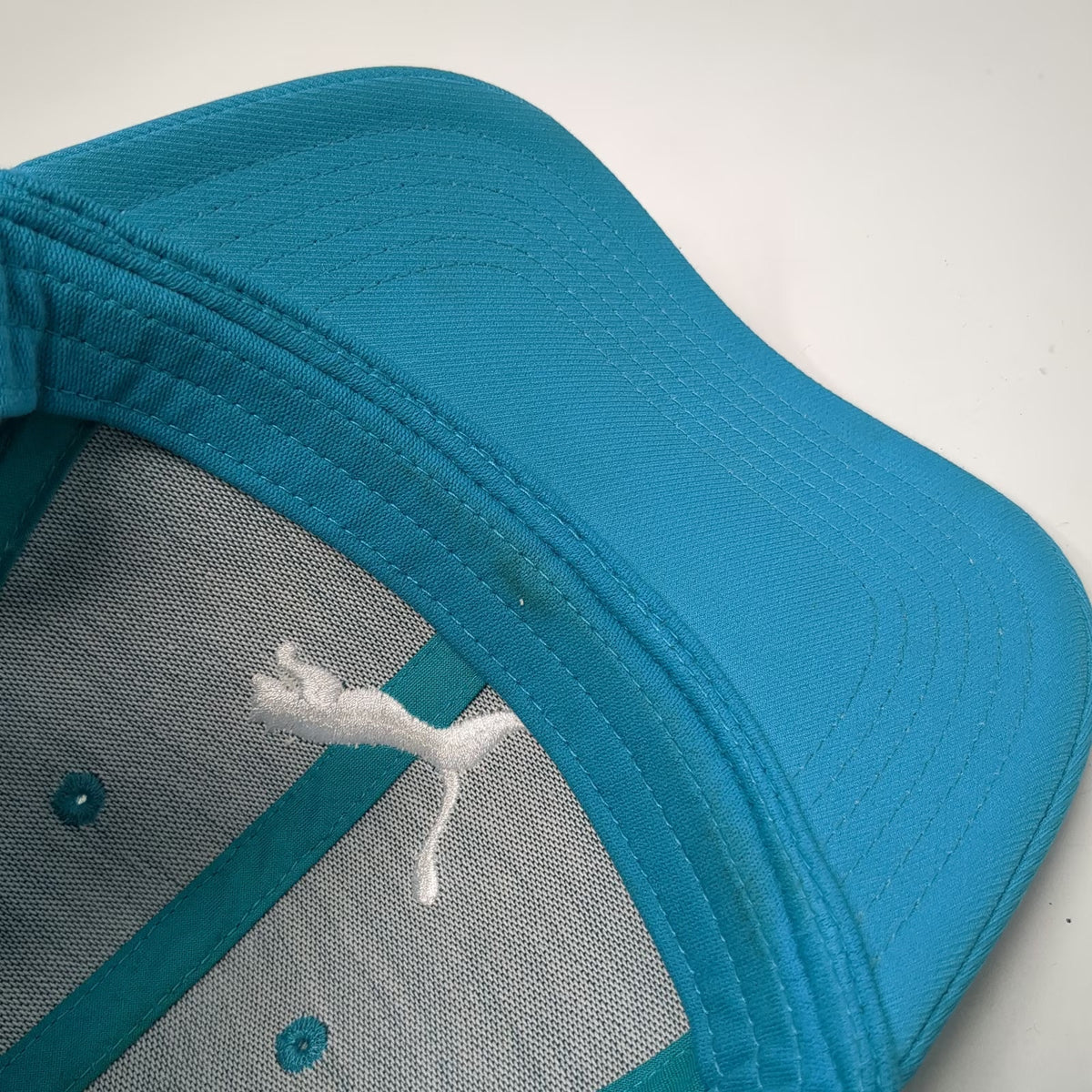 Puma Blue Snapback Hat One Size White Embroidered Logo Athletic Baseball Cap