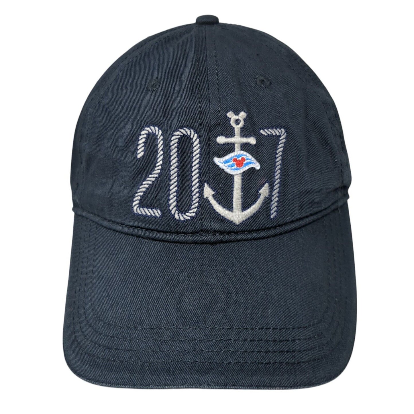 2017 Disney Cruise Line Strapback Hat Blue One Size Solid Adjustable