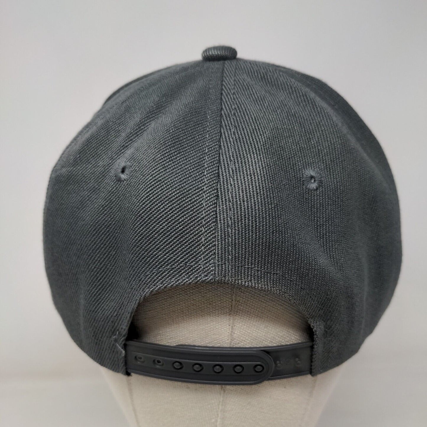 Letter A Snapback Hat Gray One Size Adjustable Embroidered Solid 6 Panel