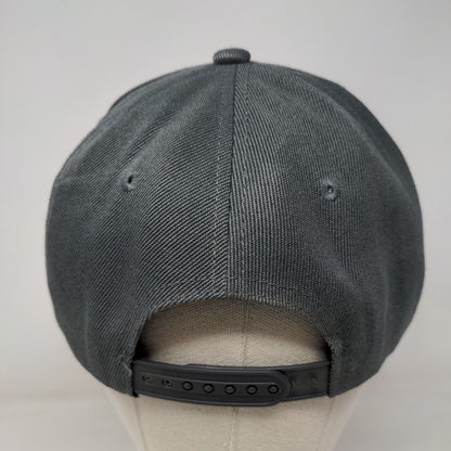 Letter A Snapback Hat Gray One Size Adjustable Embroidered Solid 6 Panel