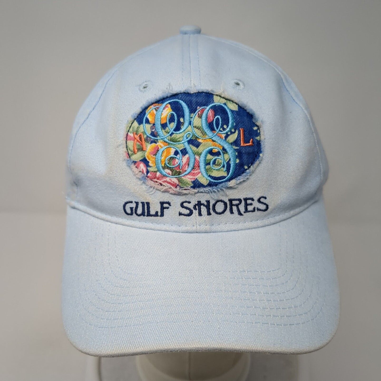 Gulf Shores Strapback Hat Blue One Size Solid Adjustable Embroidered