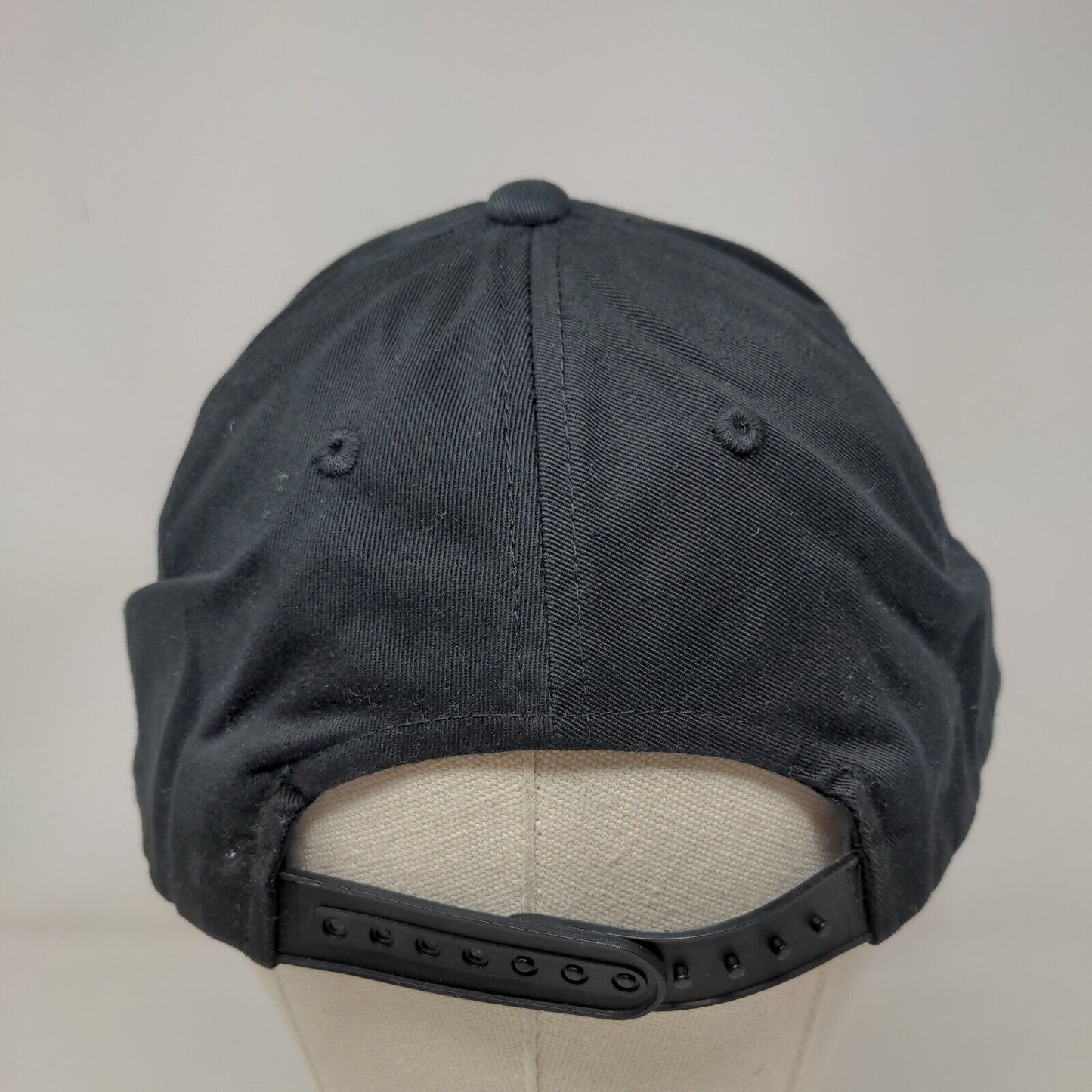 KB Ethos Snapback Hat Black One Size Adjustable Vented Holes 6 Panel Blank