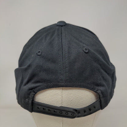 KB Ethos Snapback Hat Black One Size Adjustable Vented Holes 6 Panel Blank