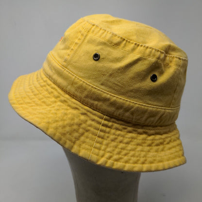 Fahrenheit Boy's Wide Brim Bucket Hat Yellow Size S/M 54CM Embroidered Logo