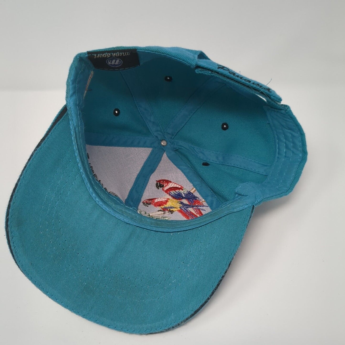 Panaman Strapback Hat Blue One Size Adjustable Embroidered Parrot Mega Sport