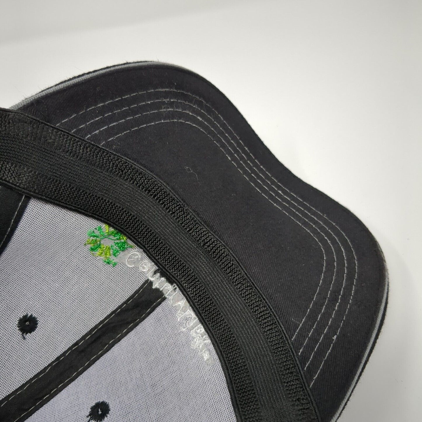 Century Link Fitted Trucker Hat Black S/M Vented Holes 6 Panel Mesh Back