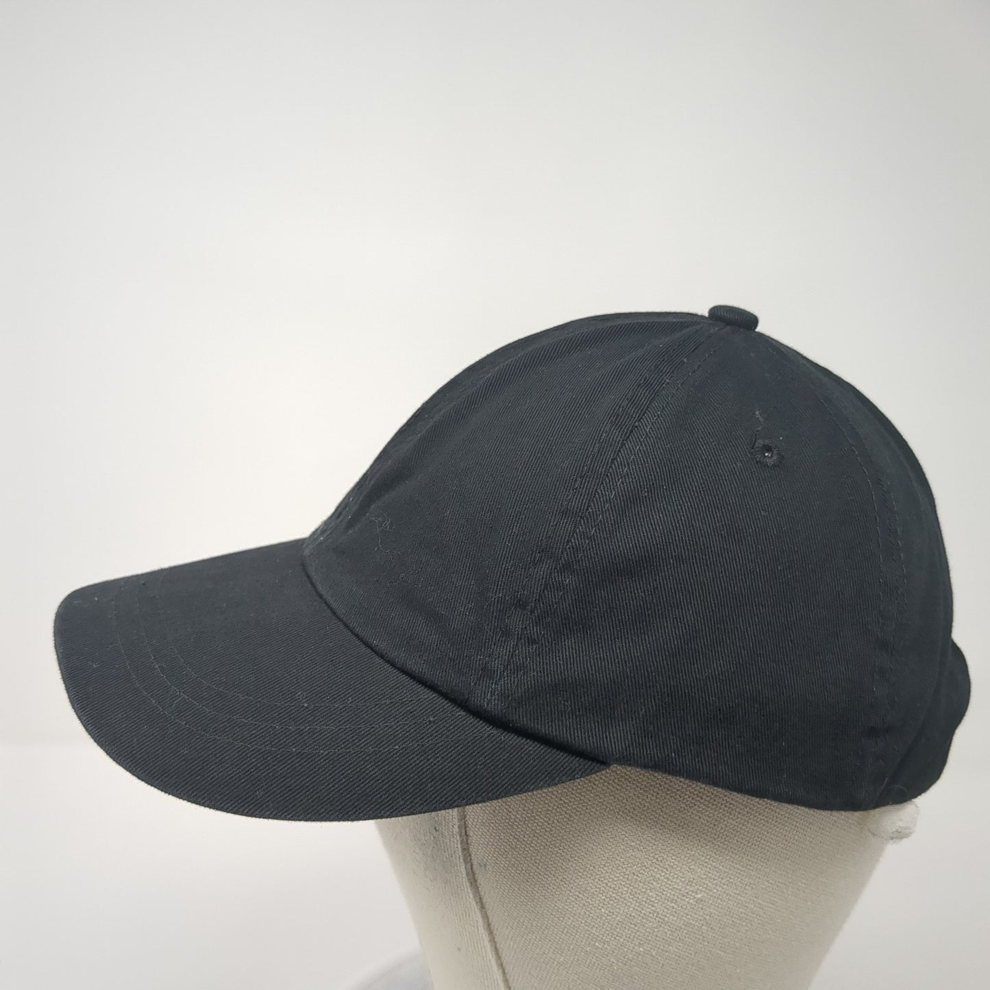 Unbranded Strapback Hat Black One Size Adjustable Lightweight 6 Panel Blank