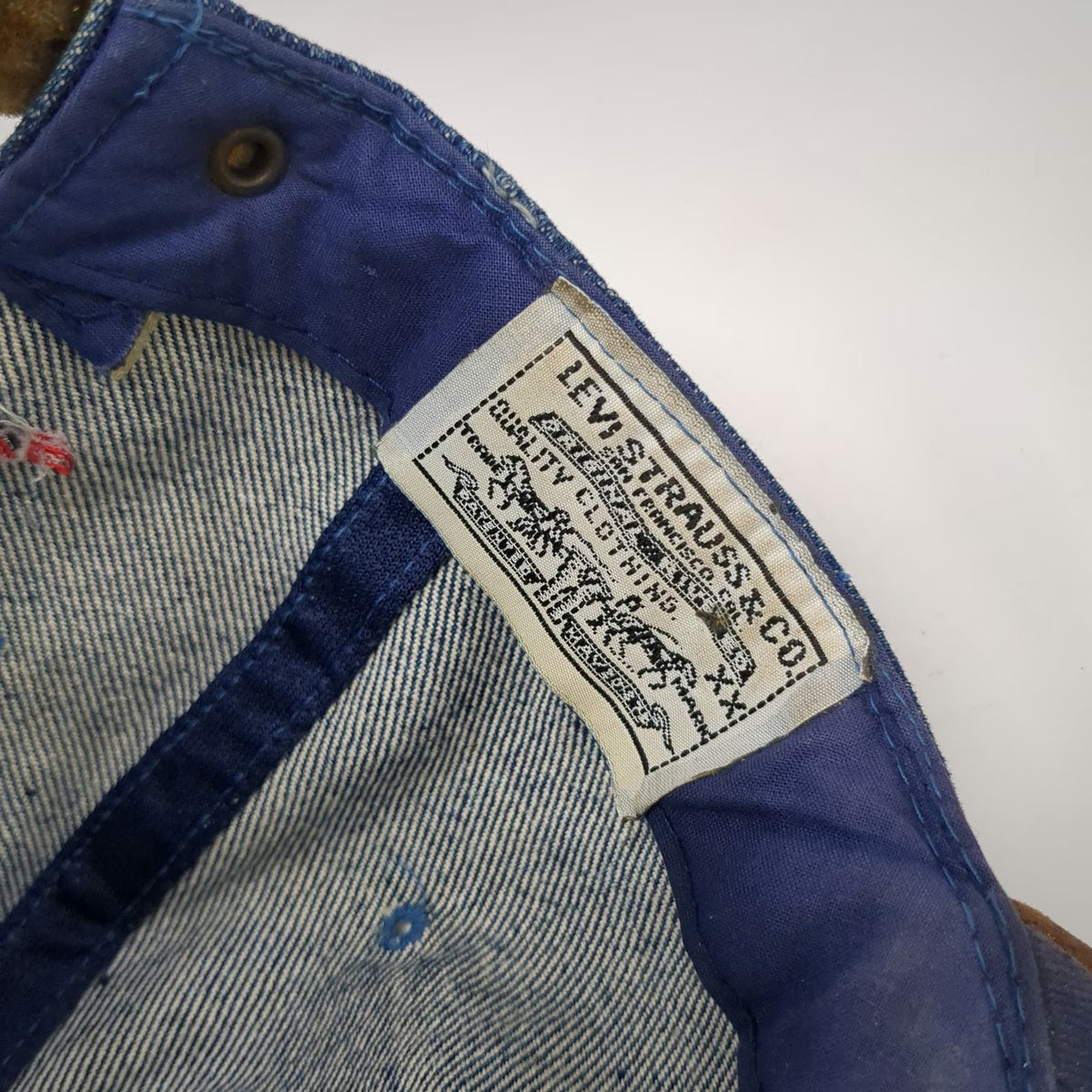 Levi's Baseball Cap Blue One Size Strapback Denim Suede Brim American Legend Hat