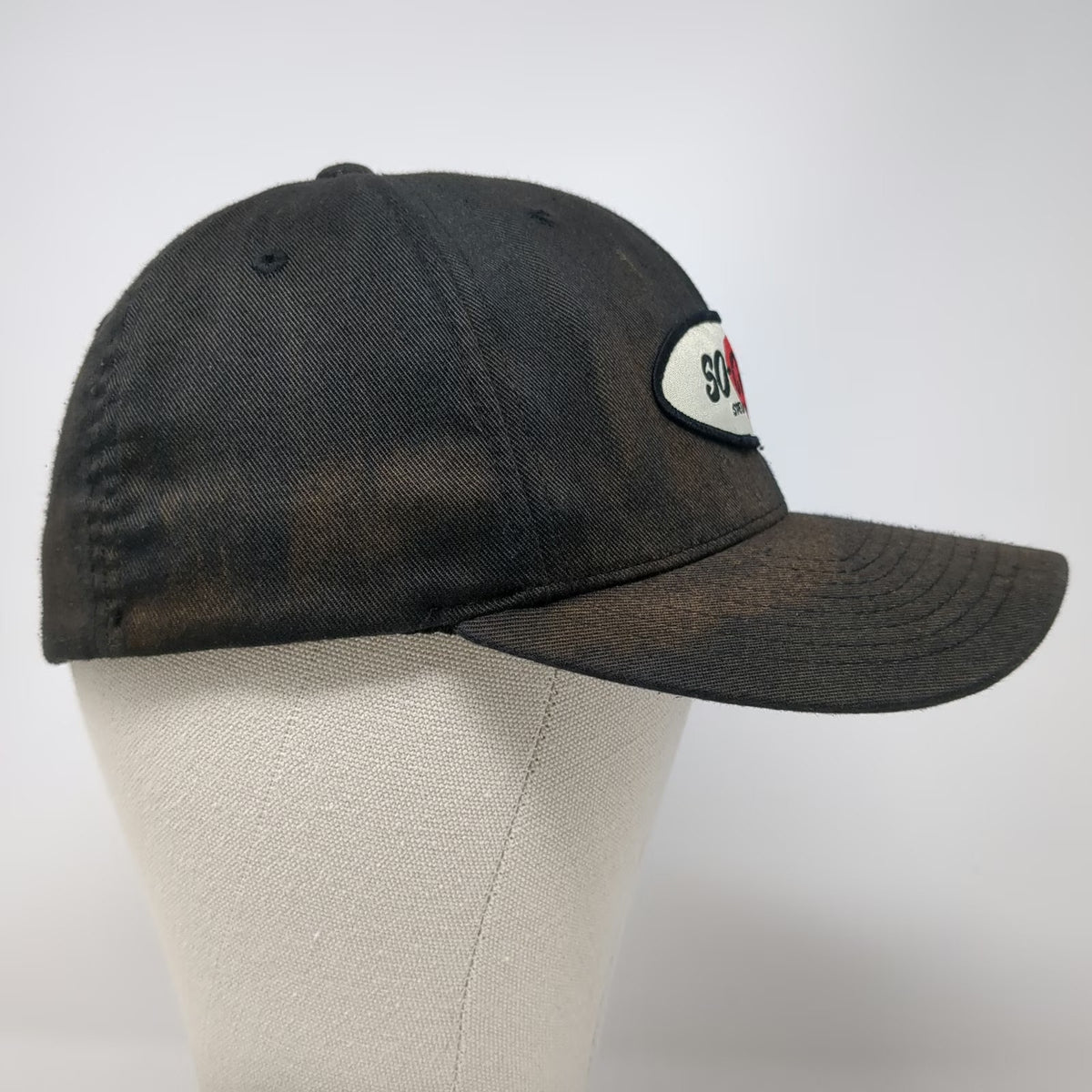 So-Cal Speed Shop Baseball Cap Black M Flexfit Fitted Patched Sun Faded Hat