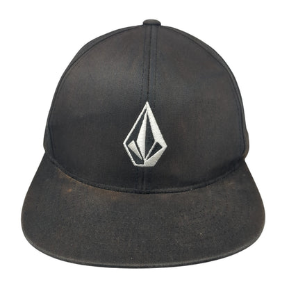 Volcom Snapback Hat Black One Size Adjustable Embroidered Vented Holes 6 Panel