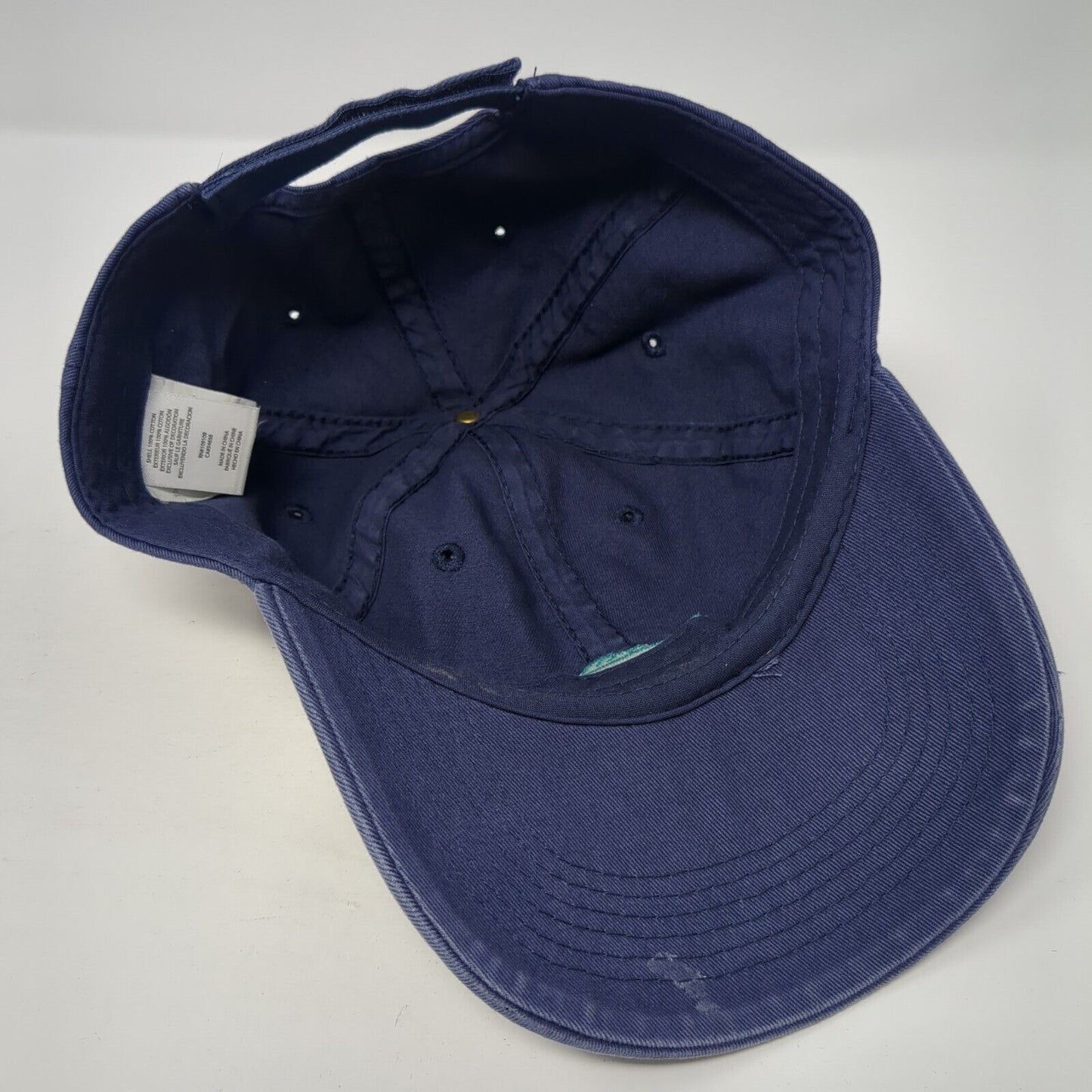 Life is Good Fish Strapback Hat Blue One Size Adjustable Embroidered Cotton