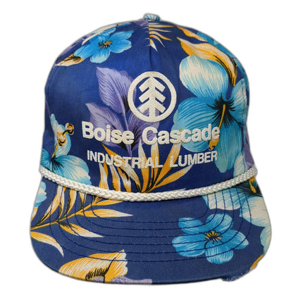 San Sun Boise Cascade Industrial Lumber 5 Panel Blue Floral One Size Hat Rope