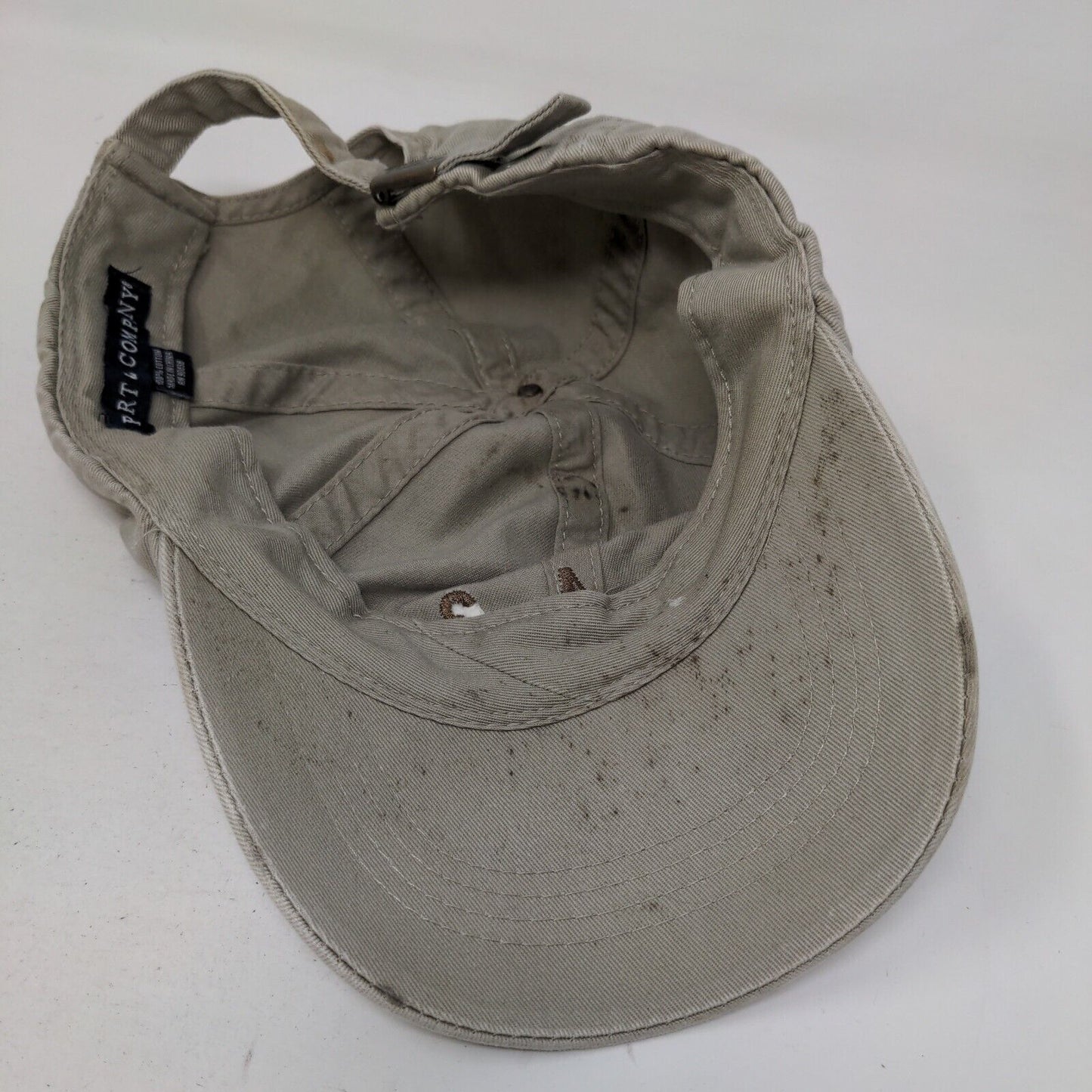 643 Slideback Hat Tan One Size Adjustable Embroidered Port & Company Cotton