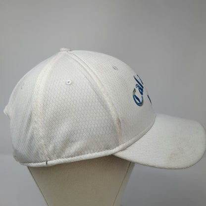 Callaway Baseball Cap White One Size Strapback Textured Blue Logo Golf Hat