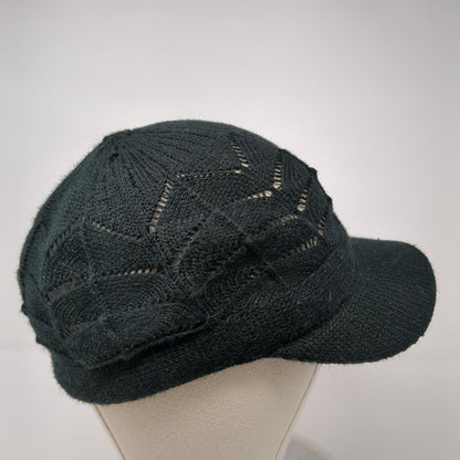 Unbranded Beanie Hat Black One Size Stretch Lightweight Hand Knitted Blank