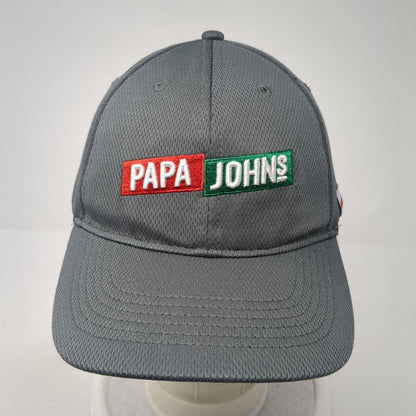Papa Johns Strapback Baseball Cap Gray One Size Adjustable Employee Crew Hat