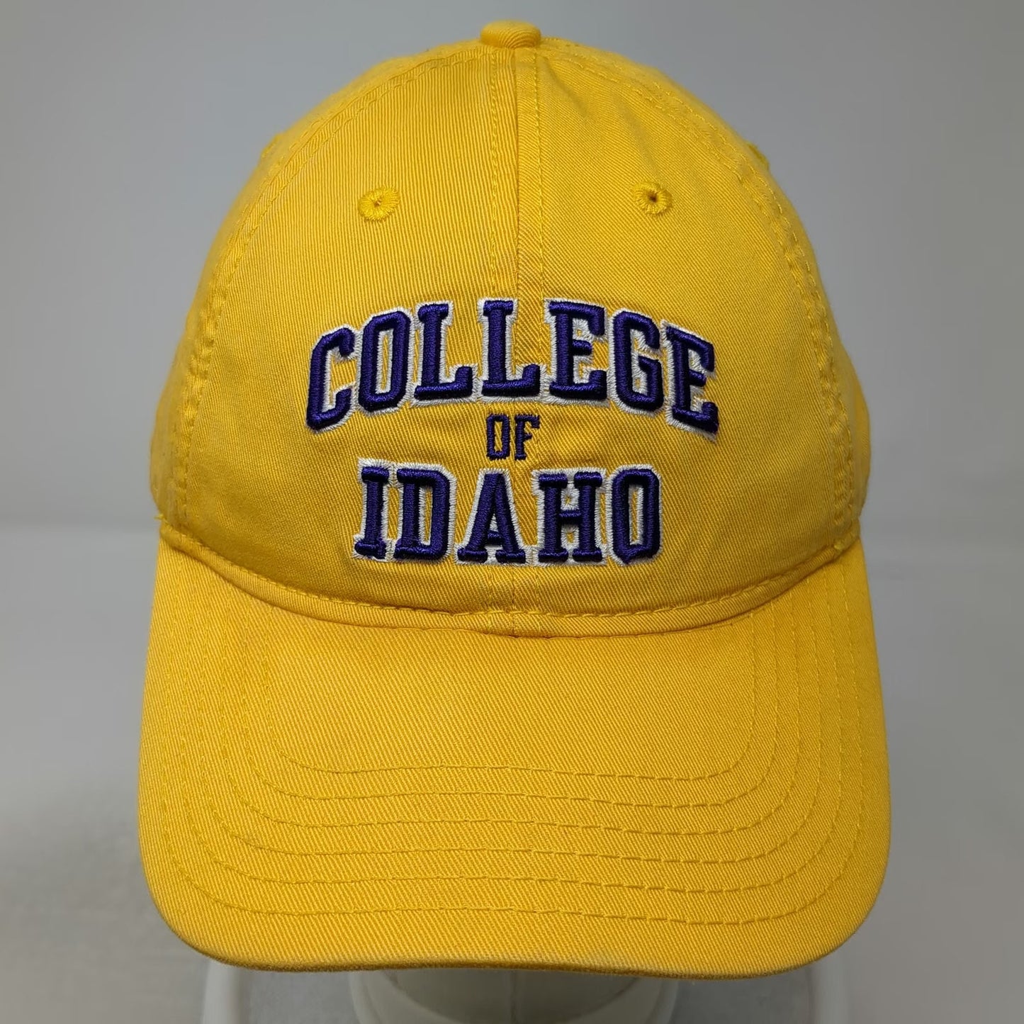 Legacy College of Idaho NCAA Yellow Cap One Size Hat Purple White Slideback