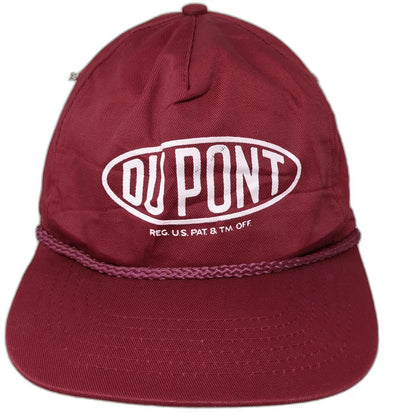 Cobra Caps 5 Panel Red One Size Hat Rope DuPont Logo Snapback Screen Printed