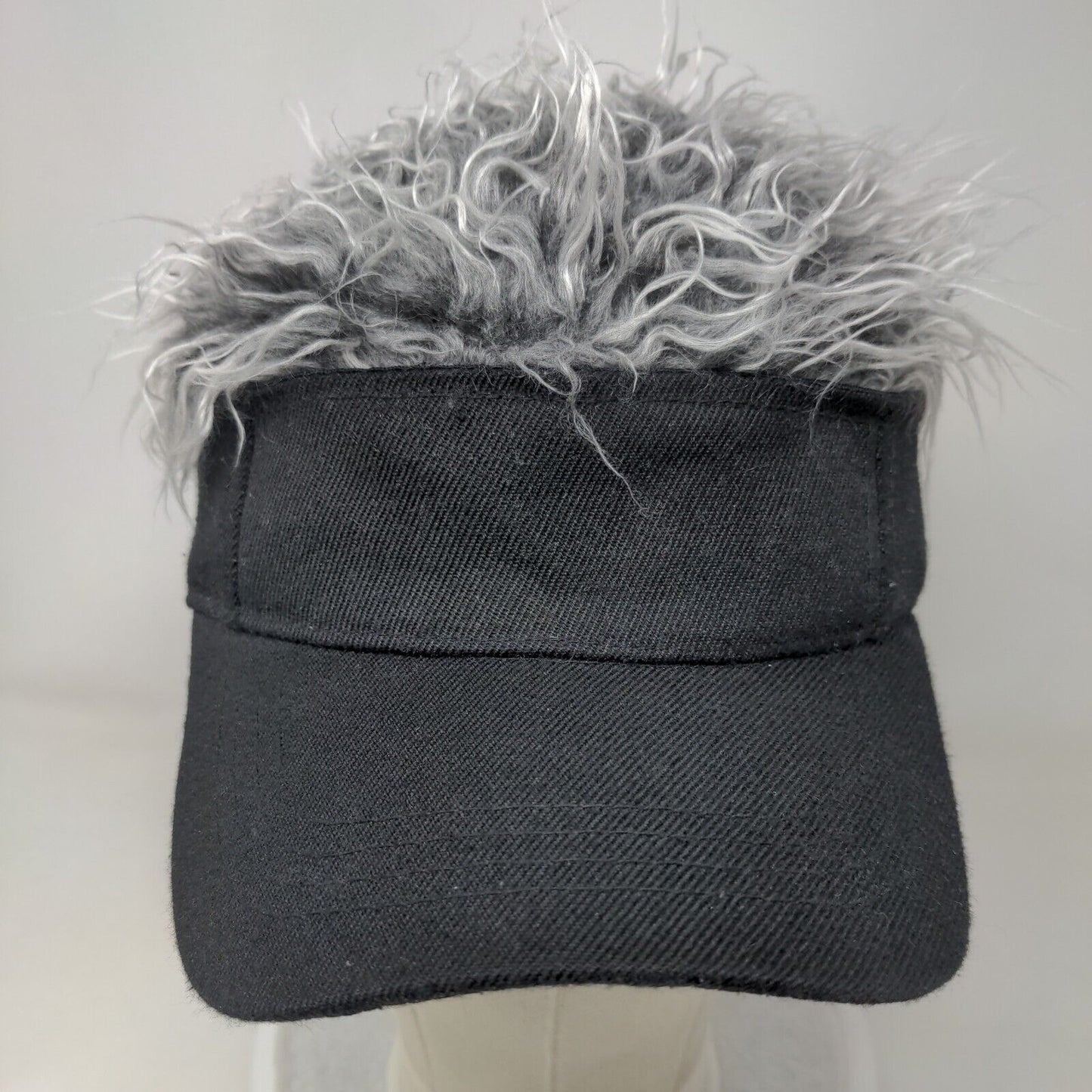 Unbranded Strapback Sun Visor Hat Black One Size Adjustable Hair Wig