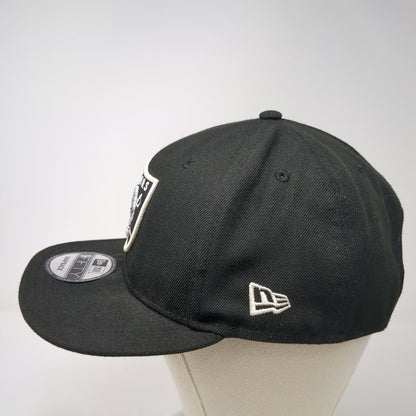Las Vegas Raiders NFL New Era Snapback Black One Size Flat Brim Side Patch Hat
