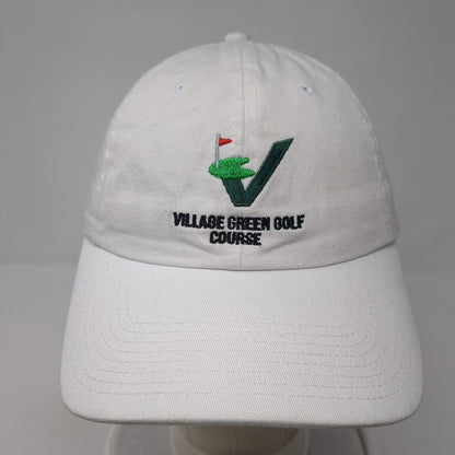 Village Green Golf Course Slideback Hat White One Size Adjustable Fahrenheit