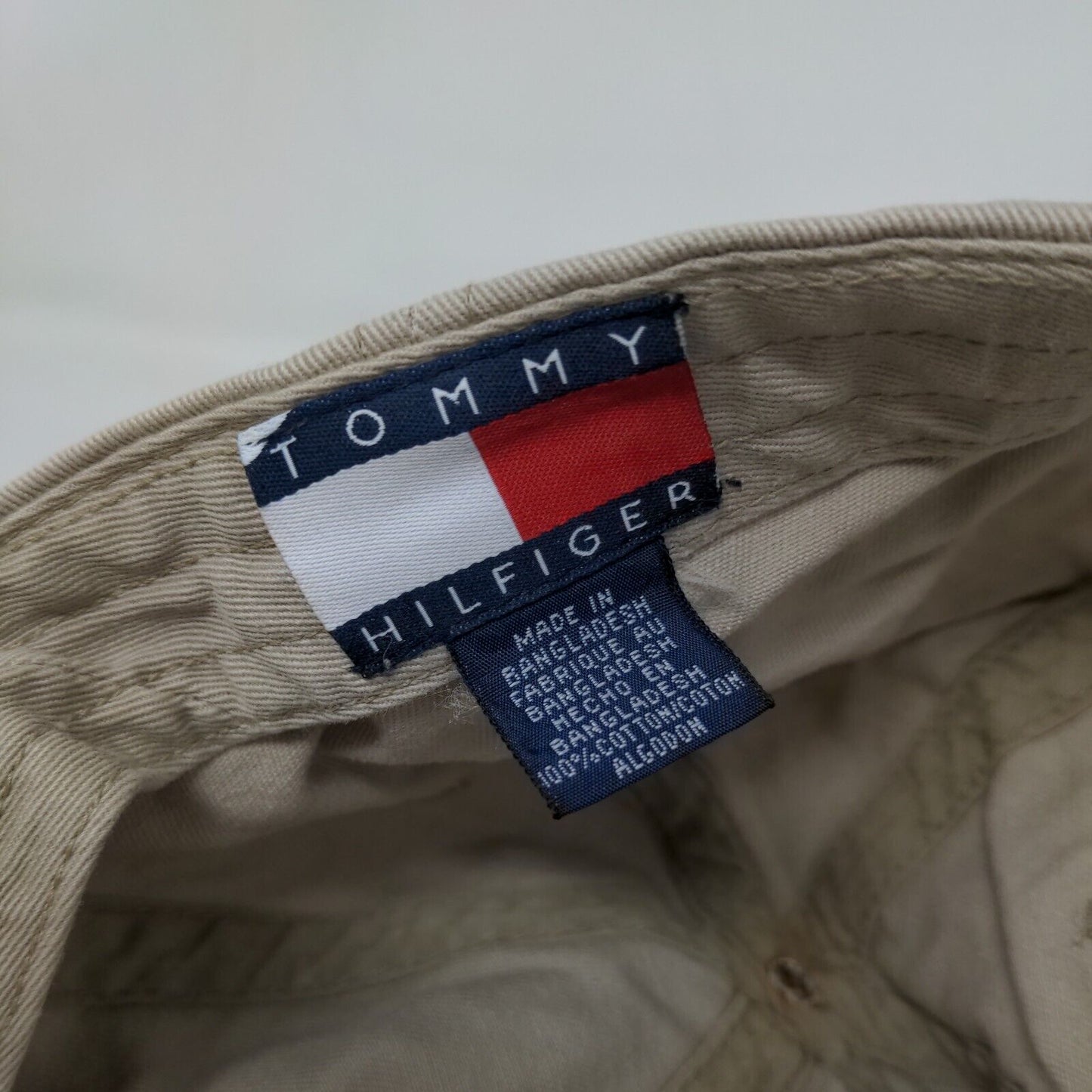 Tommy Hilfiger 1985 Slideback Hat Tan OSFA Embroidered Leather Strap