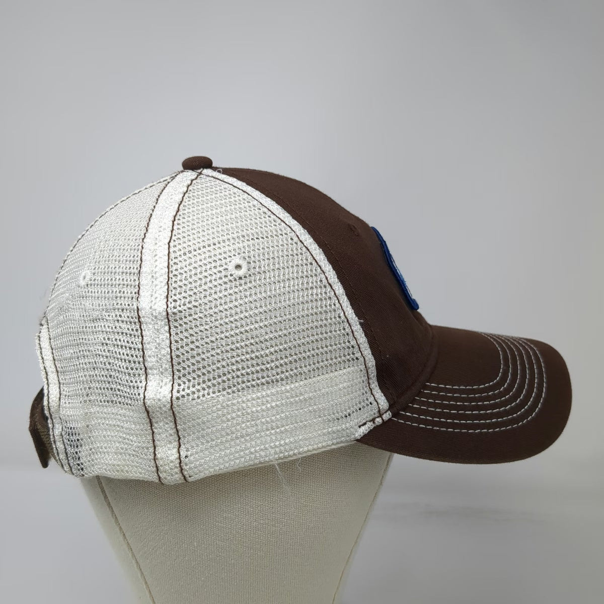 District Baseball Cap Brown OSFM Mesh Back Patch Jamestown RI Coordinates Hat