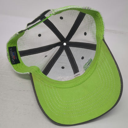 Cap America Builders Capital Trucker Hat Gray Green One Size Mesh Snapback