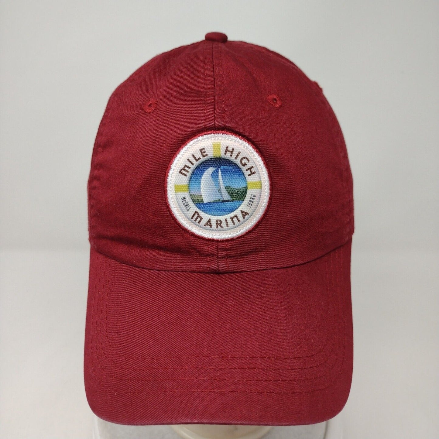 Mile High Marina McCall Idaho Strapback Hat Red OS Classic Cut Ahead Lightweight