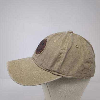 Glitter Smiley Face Slideback Baseball Cap Brown One Size Adjustable Embroidered