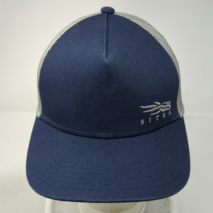Sitka Trucker Hat Blue One Size Snapback Mesh Mid Profile Embroidered Logo