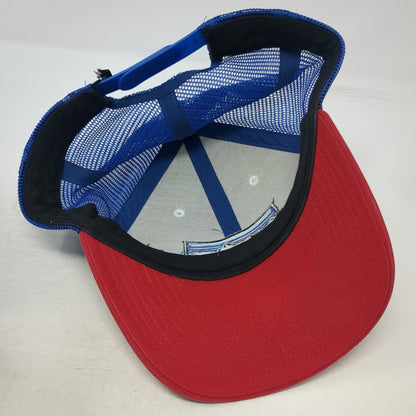 Patagonia Trucker Hat White Blue Red One Size Mesh Back Mountain Logo Snapback