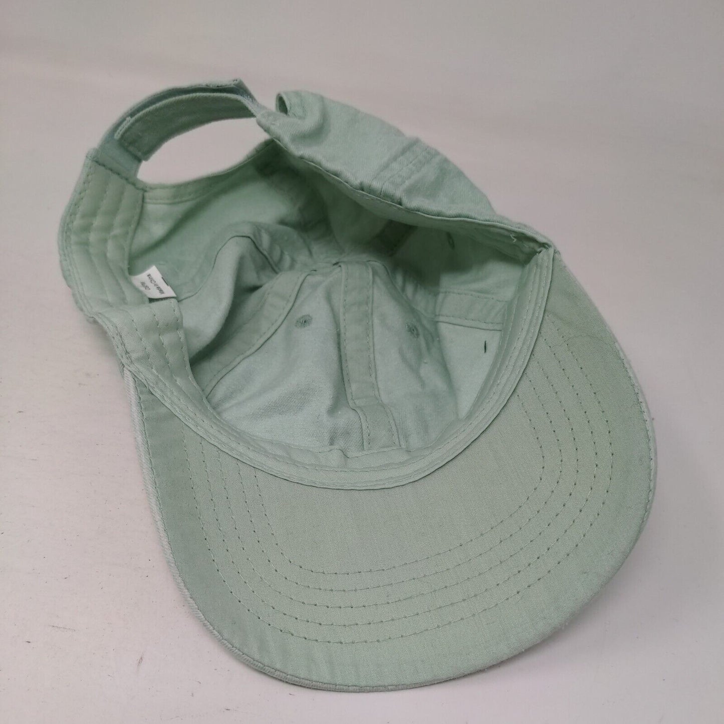 Unbranded Strapback Hat Green OSFM Adjustable 6 Panel Vent Holes Blank