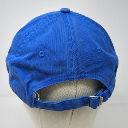 Adidas Baseball Cap Blue White One Size Embroidered Logo Cotton Slideback Hat