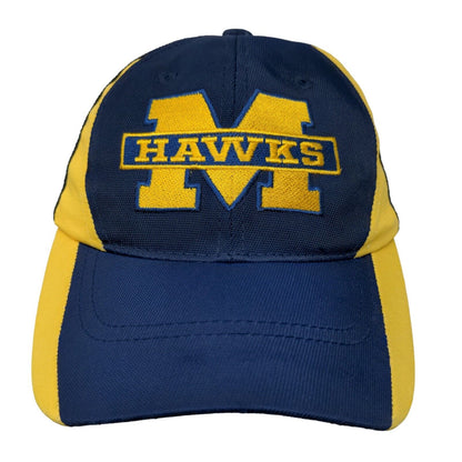 Sport Tek Women's Strapback Hat Blue Gold Michigan Hawks Embroidered Logo