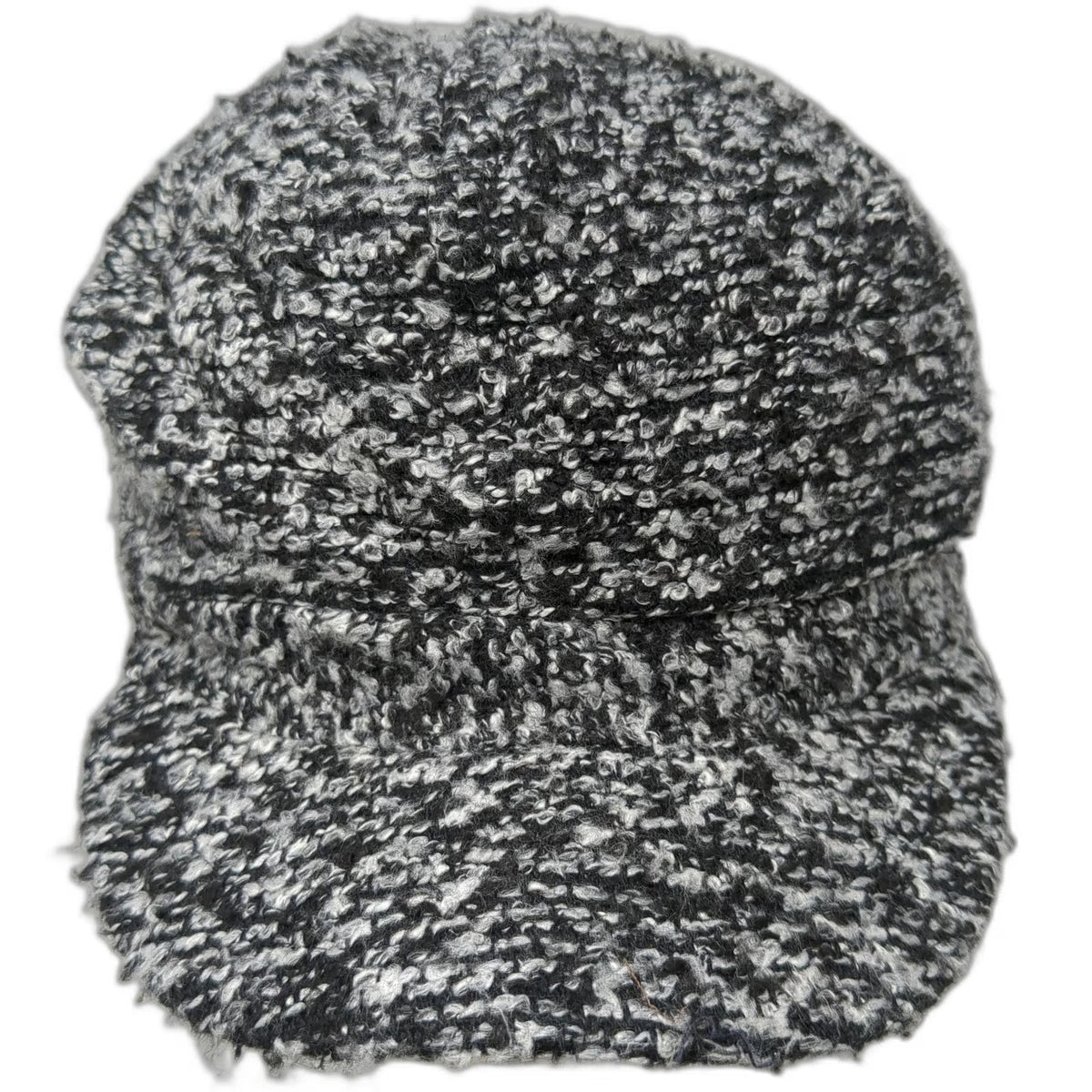 Apt. 9 Army Cap Gray Black White One Size Boucle Textured Knit Lined Cadet Hat
