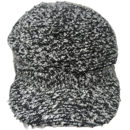 Apt. 9 Army Cap Gray Black White One Size Boucle Textured Knit Lined Cadet Hat