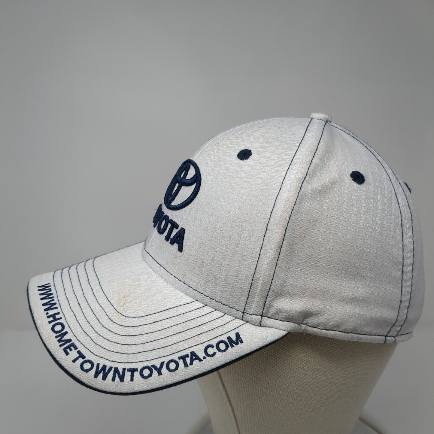 Hometown Toyota Strapback Hat White One Size Embroidered Logo 6 Panel
