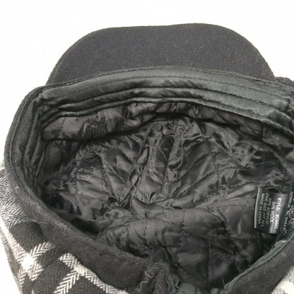 Angela & William Newsboy Cap Gray Black White One Size Wool Blend Flower Hat