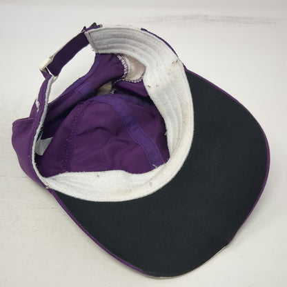 Asics Baseball Cap Purple One Size Mesh Panels Reflective Trim White Logo Hat