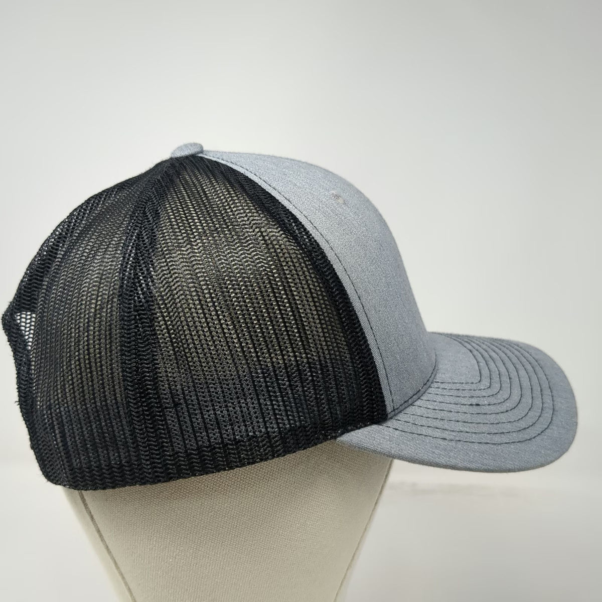 Richardson Trucker Hat Gray One Size Snapback Portapros Mesh Patch Logo Hat