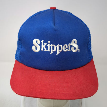 Designer Award Headwear Trucker Hat Blue Red One Size Mesh Back Skippers Logo