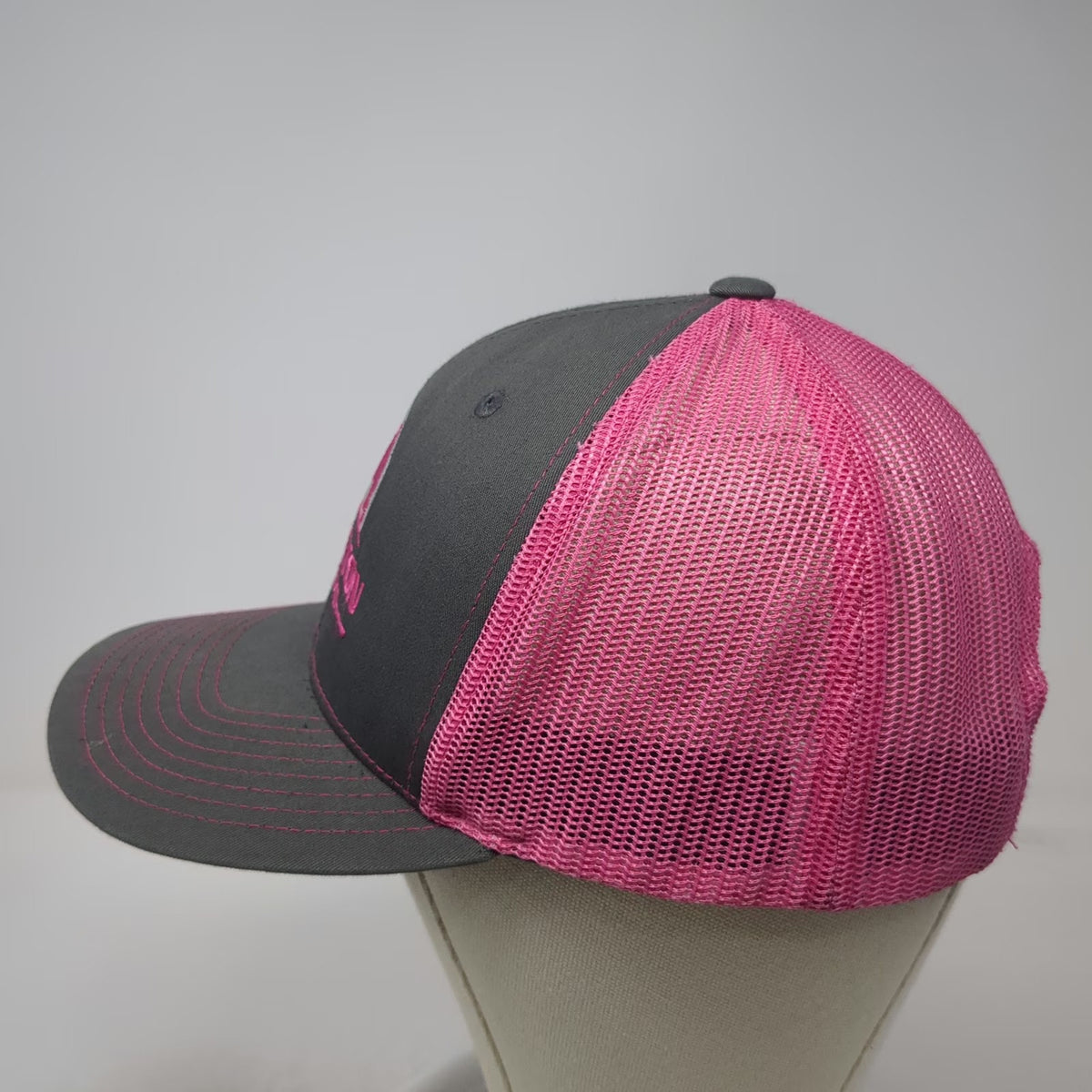 Richardson 112 Trucker Hat Gray Pink Pig Ethington Show Hogs Mesh Back One Size