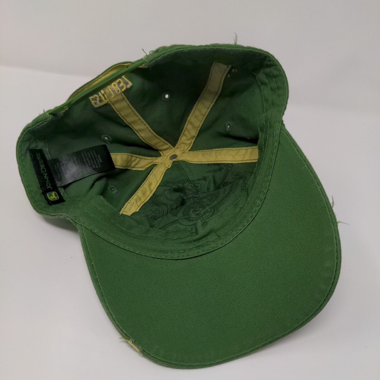 John Deere 1987 Snapback Hat Green OSFM Adjustable Embroidered Distressed Cotton