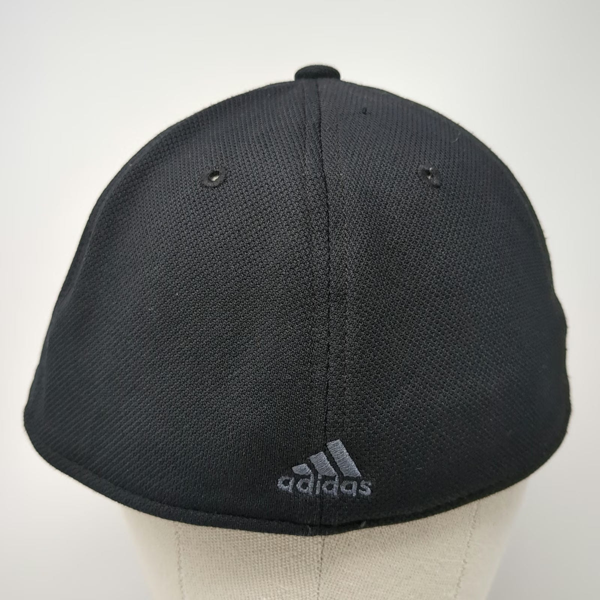 Adidas Baseball Cap Black One Size Performance Mesh Stretch Fit Logo Stitch Hat