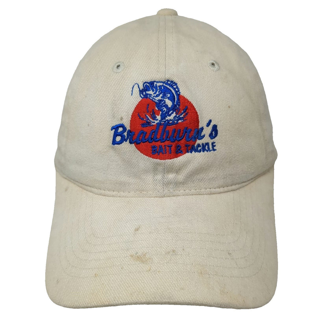 Sportsman Baseball Cap Beige One Size Slideback Cotton Bait Tackle Fishing Hat