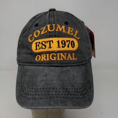 Maya Caps Men's Strapback Hat Gray Embroidered Cozumel Mexico Logo W/Tags Cotton